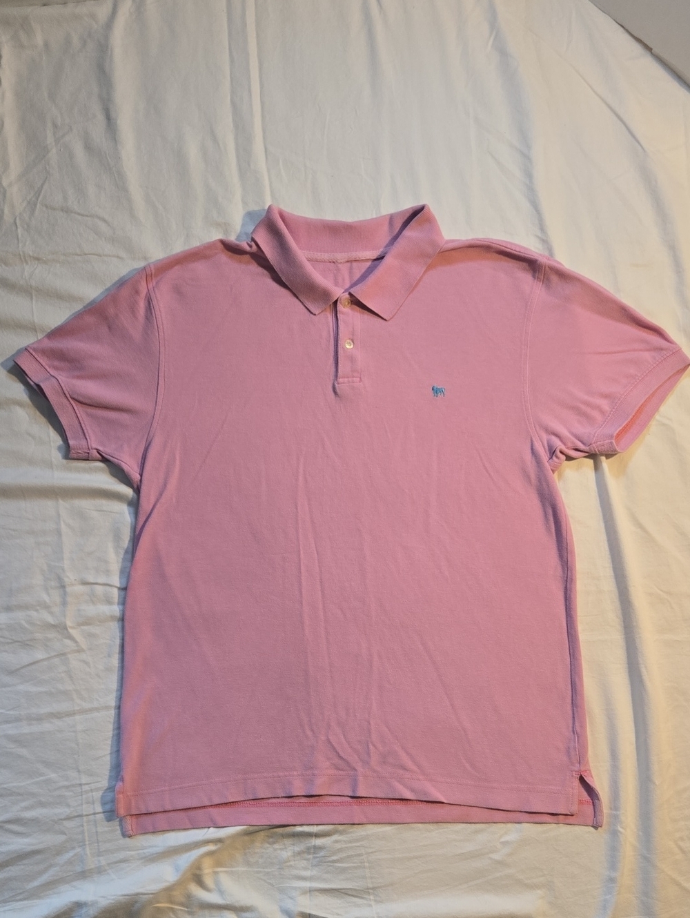 Areopostle Pique Men's Pink Polo Shirt, Size Large.